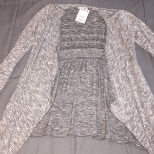 Heather grey open cardigan NWT